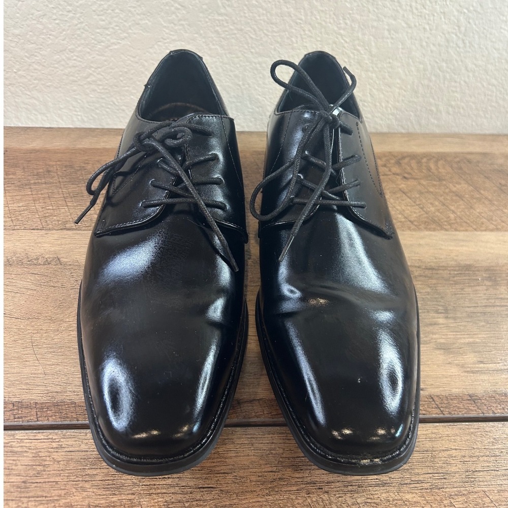 Stacy Adams Mens Black Plain Toe Derby Dress‎ Shoes 20144-001 Size 12M
